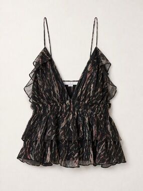 IRO Villars Ruffle Cami Top | Flowy Sheer Date Night Going Out